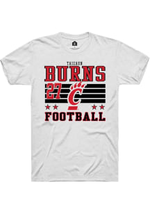 Taizaun Burns Cincinnati Bearcats White Football NIL Striped Short Sleeve Player T Shirt