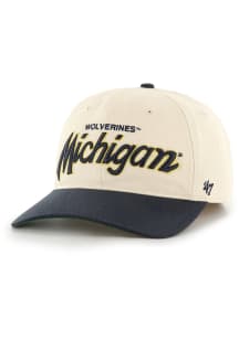47 Michigan Wolverines Mens Natural Crosstown Two Tone Franchise Fitted Hat