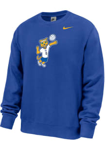 Nike Pitt Panthers Mens Blue Volleyball Roc Club Fleece Long Sleeve Crew Sweatshirt