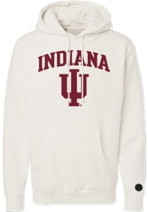 Something Inked Indiana Hoosiers Mens White Primary Logo IU Back Hit Long Sleeve Hoodie
