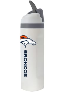 The Memory Company Denver Broncos 20oz Flip Top Stainless Steel Tumbler - White