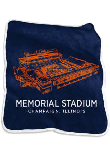 Illinois Fighting Illini Primary Raschel Raschel Throw Blanket - Navy Blue