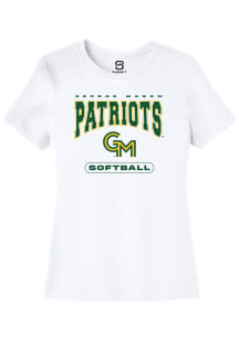 Summit Sportswear George Mason University Womens White Softball Short Sleeve T-Shirt