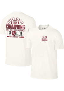 Indiana Hoosiers Ivory 2025 Big Ten Football Champions Score Short Sleeve T Shirt