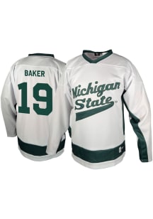 Genuine Collective Austin Baker Michigan State Spartans Mens White NIL Hockey Jersey