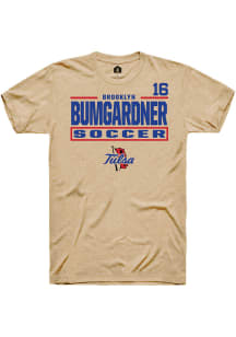 brooklyn bumgardner Tulsa Golden Hurricane Brown NIL Stacked Box Short Sleeve Player T Shirt