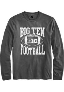 Rally Big Ten Grey Heather Football Arch Long Sleeve T Shirt