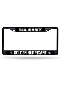 Tulsa Golden Hurricane Black Chrome License Plate Frame - Black