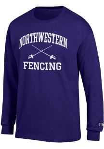 Champion Northwestern Wildcats Purple Fencing Icon Jersey Long Sleeve T Shirt