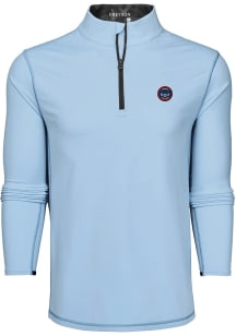 Greyson Chicago Cubs Mens Light Blue Tate Long Sleeve Qtr Zip Pullover