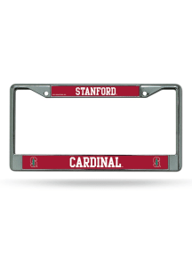 Stanford Cardinal Decal Chrome License Plate Frame - Silver