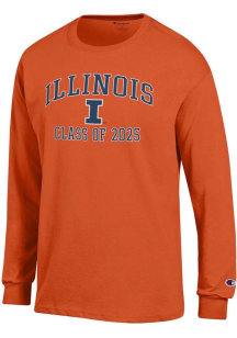 Champion Illinois Fighting Illini Orange Class of 2025 Text Jersey Long Sleeve T Shirt