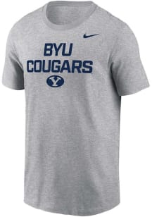 Nike BYU Cougars Grey Heather Legend Arch Mascot Short Sleeve T Shirt
