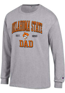 Champion Oklahoma State Cowboys Grey Est Date Dad Jersey Long Sleeve T Shirt