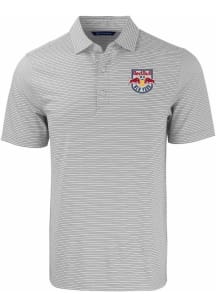 Cutter and Buck New York Red Bulls Grey Forge Double Stripe Big and Tall Polo