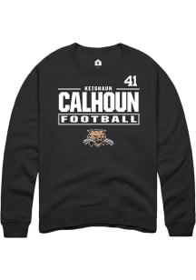 Keishaun Calhoun Ohio Bobcats Mens Black Football NIL Stacked Box Player Crew