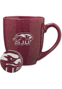 Saint Josephs Hawks 16oz Speckle Ceramic Mug - Red