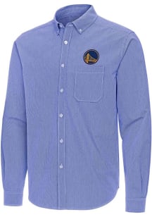 golden state warriors dress shirt Men's Antigua Black Golden State Warriors Porter Woven Long Sleeve Button-Down Shirt Size: 2XL