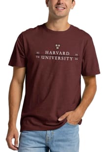 Harvard Crimson Maroon Harvard Est 1636 Short Sleeve T Shirt