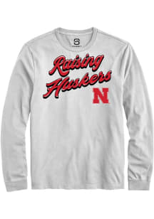 Summit Sportswear Nebraska Cornhuskers White RAISING MASCOTS Long Sleeve T Shirt