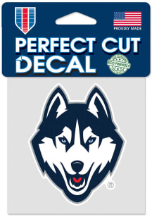 UConn Huskies 4x4 Logo Graphic Auto Decal - Navy Blue