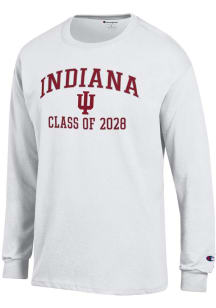 Champion Indiana Hoosiers White Font Class of 2028 Jersey Long Sleeve T Shirt