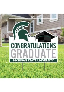 Michigan State Spartans Congratulations Graduate Yard Sign - White