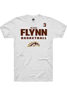 Olivia Flynn Western Michigan Broncos White NIL Stacked Box Short Sleeve Player T Shirt