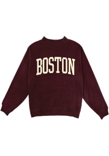 Blue 84 Boston Massachusetts Womens Red Boston Mock neck Crew Sweatshirt