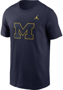 Nike Michigan Wolverines Navy Blue Color Pop Jordan Short Sleeve T Shirt