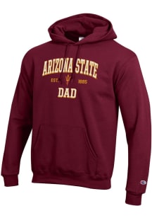 Champion Arizona State Sun Devils Mens Maroon Est Date Dad Powerblend Long Sleeve Hoodie