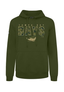 Levelwear Tampa Bay Rays Mens Olive Podium Protect Long Sleeve Hoodie