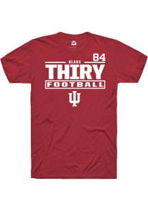 Blake Thiry Indiana Hoosiers Crimson Football NIL Stacked Box Short Sleeve Player T Shirt