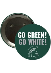 Michigan State Spartans 3" Go Green! Go White! Button - Green
