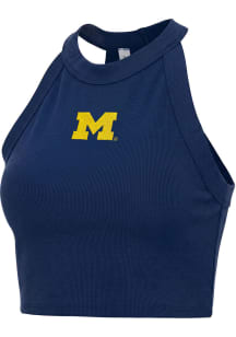 Michigan Wolverines Womens Navy Blue Drift Tank Top