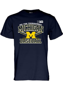 Blue 84 Michigan Wolverines Navy Blue Big Ten Baseball Short Sleeve T Shirt