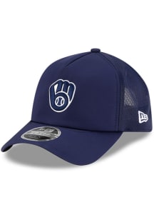 New Era Milwaukee Brewers 2026 MLB BATTING PRACTICE 9FORTY APEX Adjustable Hat - Navy Blue