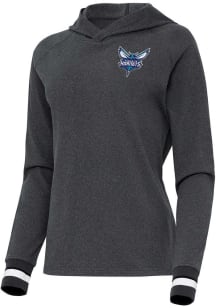 Antigua Charlotte Hornets Womens Grey Trek Hooded Sweatshirt