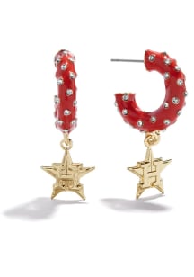 Houston Astros Charm Enamel Huggie Womens Earrings