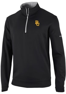 Columbia Baylor Bears Mens Black Heat Seal Omni Wick Wickhams Hills Long Sleeve Qtr Zip Pullover