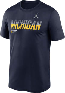 Nike Michigan Wolverines Navy Blue DriFit Legend Shift Jordan Short Sleeve T Shirt
