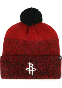 47 Houston Rockets Red Dark Freeze Cuff Pom Mens Knit Hat