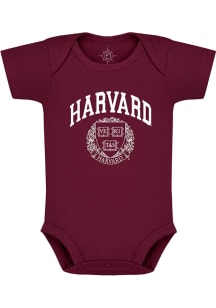 Harvard Crimson Baby Crimson Wordmark with Shield Short Sleeve One Piece