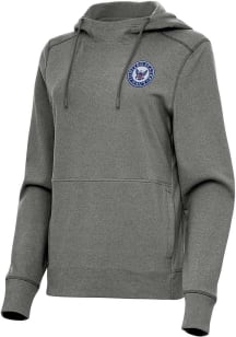 Antigua Navy Womens Black Heather Justice Hooded Sweatshirt