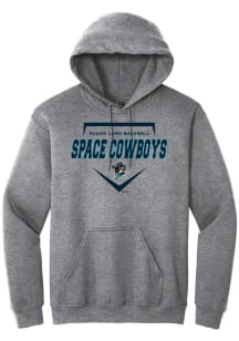 Summit Sportswear Sugar Land Space Cowboys Mens Graphite Homeplate Long Sleeve Hoodie