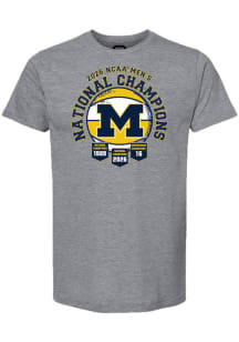 Summit Sportswear Michigan Wolverines Grey 2026 Men's Basketball National Champions Banners Short..