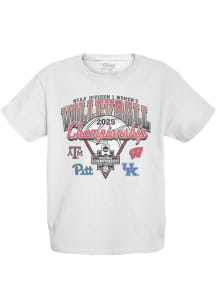 Blue 84  Youth White 2025 Womens Volleyball Final Four Short Sleeve T-Shirt