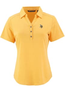 Cutter and Buck Minnesota Vikings Womens Gold Forge Eco Polo Short Sleeve Polo Shirt