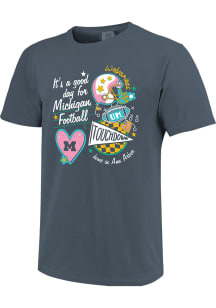 Michigan Wolverines Womens White Good Day for Football Short Sleeve T-Shirt