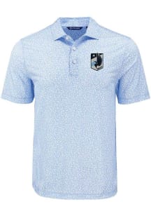 Cutter and Buck Minnesota United FC Mens Light Blue Pike Flora Short Sleeve Polo